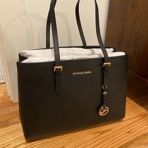 Michael Kors black leather tote